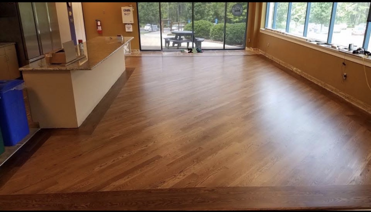 Commercial hardwood floor refinishing – second angle